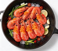 Tiger Prawns on Ice with Garlic, Chilli & Lemon