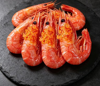 Tiger Prawns on Ice with Garlic, Chilli & Lemon